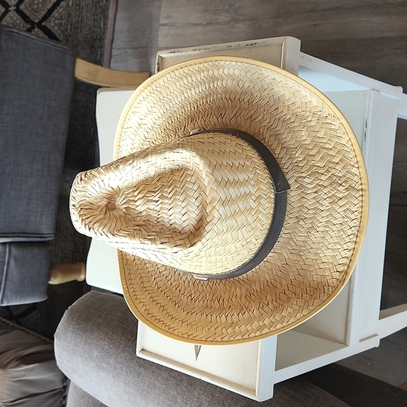Straw Cowboy Hat 7.5" with Band Like New! - Picture 2 of 3